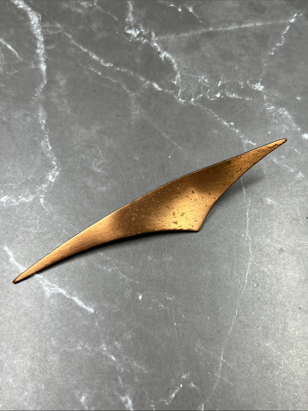 Vintage Kim Mid-Century Modern Copper Brooch Pin